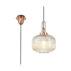 Luminaire Center Suspension design 1 ampoule Cuivre,champagne