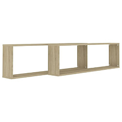 Acheter Maison Chic Lot de 2 Étagères cube murales,Etagère de rangement flottantes Chêne Sonoma 100x15x30 cm Aggloméré -MN56206