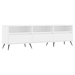 vidaXL Meuble TV blanc 150x30x44,5 cm bois d'ingénierie