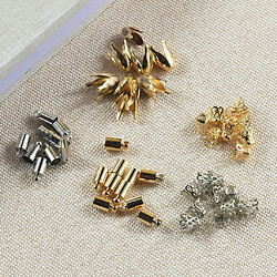 Avis 50 Pièces Multi Taille Et Formes Or / Argent Métal Perles Caps Capuchon Fin Cap Gland Cap Cone Pour La Fabrication De Bijoux Bracelet Artisanat BRICOLAGE Pendentif Boucles D'oreilles Constellations Composants