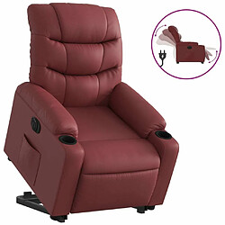 Maison Chic Fauteuil Relax pour salon, Fauteuil inclinable électrique rouge bordeaux similicuir -GKD57465