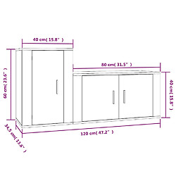 vidaXL Ensemble de meubles TV 2 pcs Chêne fumé Bois d'ingénierie pas cher