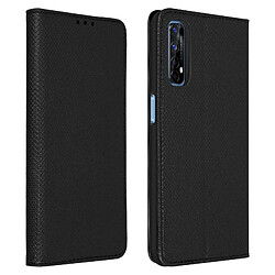 Avizar Étui Realme 7 Folio Porte-carte Fonction Support Noir