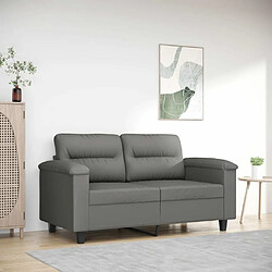 Maison Chic Canapé à 2 places,Sofa de Salon,Canapé droit Gris foncé 120 cm Tissu microfibre -GKD560036