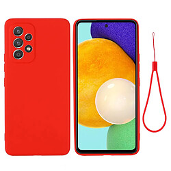 Coque en silicone anti-rayures avec sangle rouge pour votre Samsung Galaxy A33 5G