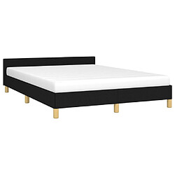 Avis Maison Chic Lit adulte - Cadre Structure de lit avec tête de lit Contemporain Noir 140x200 cm Tissu -MN84823