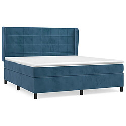 Maison Chic Lit Adulte - Lit simple Lit à sommier tapissier et matelas moelleux - Meuble de Chambre - Bleu foncé 160x200cm Velours -MN94108