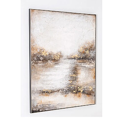 Pegane Tableau peinture à l'huile sur toile, peinte abstraite avec cadre en bois noir - Longueur 120 x Profondeur 3.5 x Hauteur 160 cm