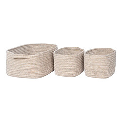 EPIKASA Lot Paniers Rangement Teixo - Beige (3 pcs)