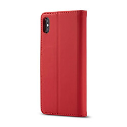 Acheter Wewoo Housse Coque Pour iPhone XR LC.IMEEKE LC-002 Series Skin Hand Feeling PU + TPU en cuir à rabat horizontal avec support et fente carte et portefeuille rouge