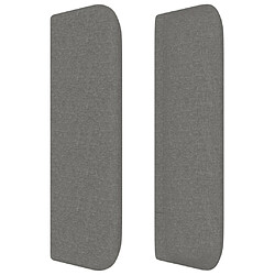 Avis Maison Chic Tête de lit moderne avec oreilles pour chambre - Décoration de lit Gris foncé 183x16x78/88 cm Tissu -MN68792