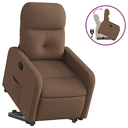 vidaXL Fauteuil inclinable Marron Tissu