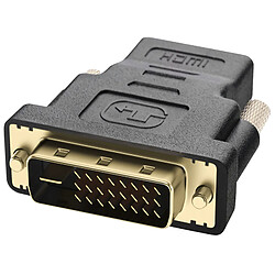 Avizar Convertisseur Vidéo HDMI Femelle vers DVI Mâle Bidirectionnel Noir Plaqué Or