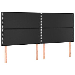 vidaXL Têtes de lit 4 pcs Noir 80x5x78/88 cm Similicuir