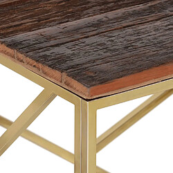 Acheter vidaXL Table basse doré acier inoxydable et bois de mélèze massif