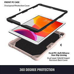 Coque en TPU + silicone avec béquille en forme de papillon, couleur unie, antichoc rose pour votre Apple iPad 10.2 (2021)/(2020)/(2019)