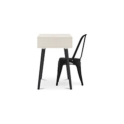 Acheter ICONIK INTERIOR Bureau en Bois - Design Scandinave - Beckett + Chaise de Salle à Manger - Stylix Gris foncé