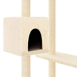 Helloshop26 Arbre à chat meuble tour grimper jouet grattage grattoir escalade plateforme avec griffoirs 82 cm crème 02_0022448 pas cher