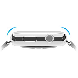 Wewoo Film de protection écran argent pour Apple Watch Série 3 42mm 0.2mm 9 H Surface Dureté 3D Bord En Alliage D'aluminium Cadre Anti-rayures Totale En Verre Trempé Protecteur D'écran pas cher