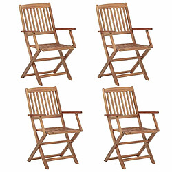 Maison Chic Lot de 4 Chaises pliables d'extérieur| chaises Relax de jardin Bois d'acacia solide -GKD24794