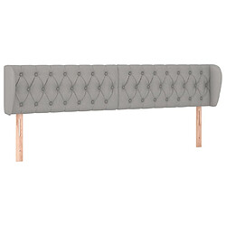 Maison Chic Tête de lit scandinave avec oreilles,meuble de chambre Gris clair 183x23x78/88 cm Tissu -MN90775