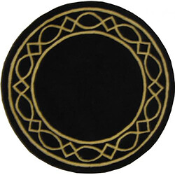 ICONIK INTERIOR Tapis Rond de laine Noir Multicolore