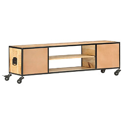 Avis vidaXL Meuble TV 130x30x39 cm Bois massif de manguier