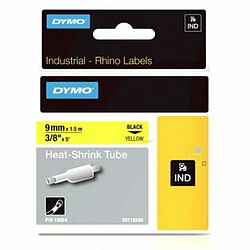 Kit de gaines thermo-retratables Rhino Dymo ID1-9 9 x 1,5 mm Noir Jaune (5 Unités)