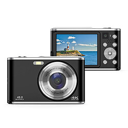 INF Appareil photo numérique 4K 48MP Webcam zoom 16x avec carte mémoire de 32 Go Black