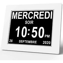 Netboat 8" Pouce LCD Horloge Numérique Calendrier Date Jour Heure Horloge Non-Abrégée Auto Dimming 8 Langues HD Display Rappel Alzheimer Les