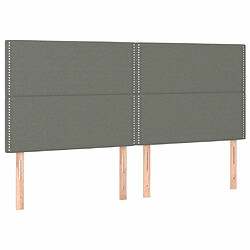 Maison Chic Lot de 4 Têtes de lit design pour chambre - Décoration de lit Gris foncé 80x5x78/88 cm Tissu -MN11177