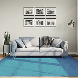 vidaXL Tapis OVIEDO à poils courts turquoise 200x200 cm