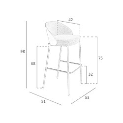 Angel Cerda Tabouret en tissu gris et noyer pas cher