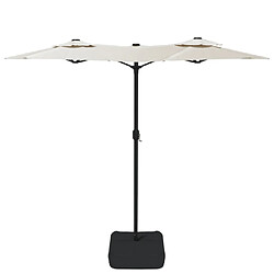 Avis vidaXL Parasol de jardin à double tête blanc sable 316x240 cm