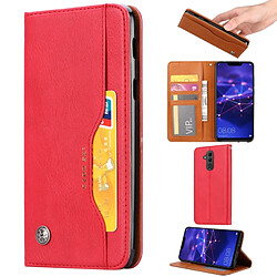 Wewoo Housse Coque Étui en cuir à rabat horizontal avec texture de peau pour Huawei Mate 20 Liteavec cadre photo et supportemplacements cartes et porte-monnaie Rouge