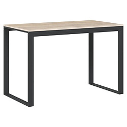 Helloshop26 Bureau table poste de travail meuble d'ordinateur informatique étude d'ordinateur et chêne 110 x 60 x 73 cm Aggloméré brun 02_0023751