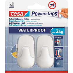 tesa Powerstrips Crochet WATERPROOF Large, plastique, blanc ()