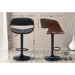 Non Tabouret de bar Portmore simili cuir noir