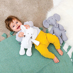 Peluche tembo éléphant tricot gris 31 cm - Nattou