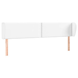 vidaXL Tête de lit avec oreilles Blanc 183x23x78/88 cm Similicuir