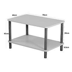 Helloshop26 Table basse rectangulaire 43 x 70 x 44 cm effet bois 03_0008490