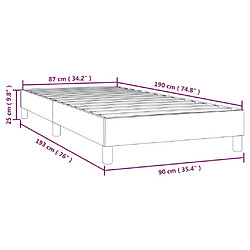 vidaXL Cadre de lit sans matelas bleu 90x190 cm tissu pas cher