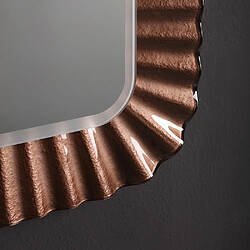 Kiamami Valentina MIROIR À LED AVEC CADRE EN VERRE ONDULÉ BRONZE 94X68