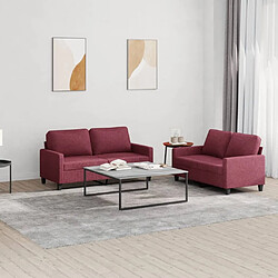 Maison Chic Ensemble de canapés 2 pcs avec coussins, Canapé droit Sofa pour Salon Rouge bordeaux Tissu -GKD133728