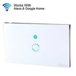 Wewoo Prise Connectée Touch 120mm 1 Gang 1 Voie Verre Trempé Panneau Interrupteur Mural Smart Home Light Touch avec Alexa et Google Home, AC 90V-250V 400W 2A