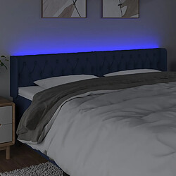 Avis vidaXL Tête de lit à LED Bleu 183x16x78/88 cm Tissu