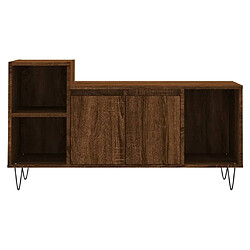 Maison Chic Meuble TV scandinave - Banc TV pour salon Chêne marron 100x35x55 cm Bois d'ingénierie -MN81725 pas cher