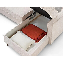 Avis Lisa Design Jake - canapé panoramique d'angle gauche 7 places convertible avec coffre en tissu velours relief