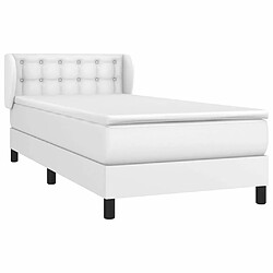 Avis Maison Chic Lit Adulte - Lit simple Lit à sommier tapissier avec matelas moelleux - Meuble de Chambre Blanc 90x190 cm Similicuir -MN19981