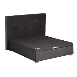 Avis Ensemble Lit Coffre Epeda HERCULE 2 en 1 - Velours Gris Béton 90x200